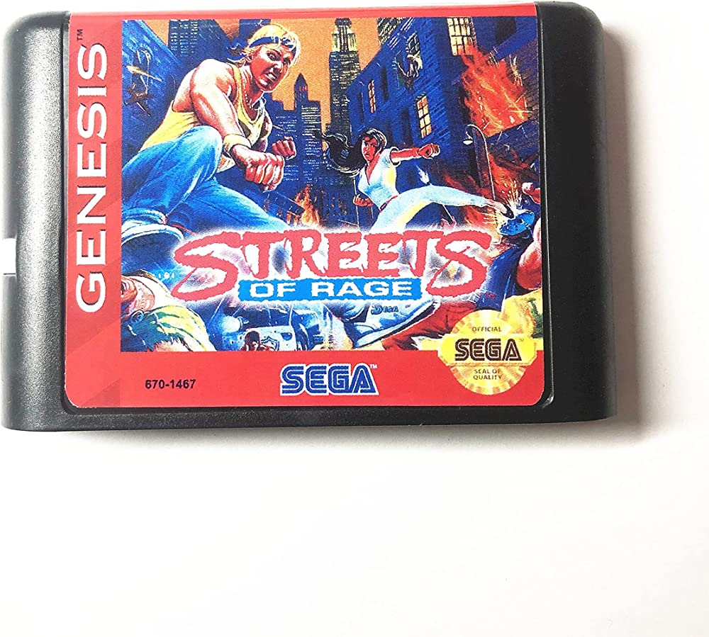 herní cartridge Streets of Rage na Sega Genesis
