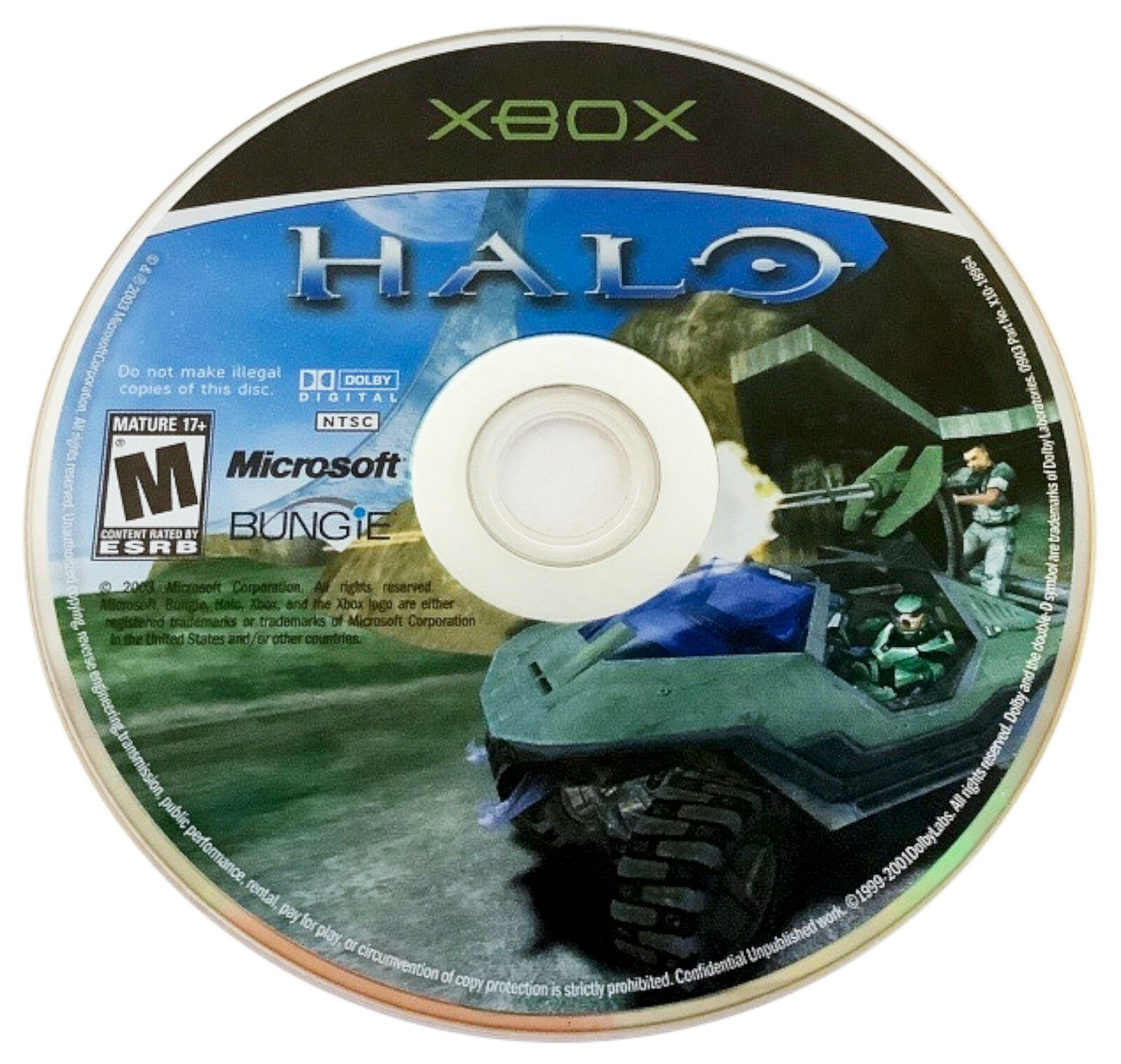 herní disk s hrou Halo pro Microsoft Xbox