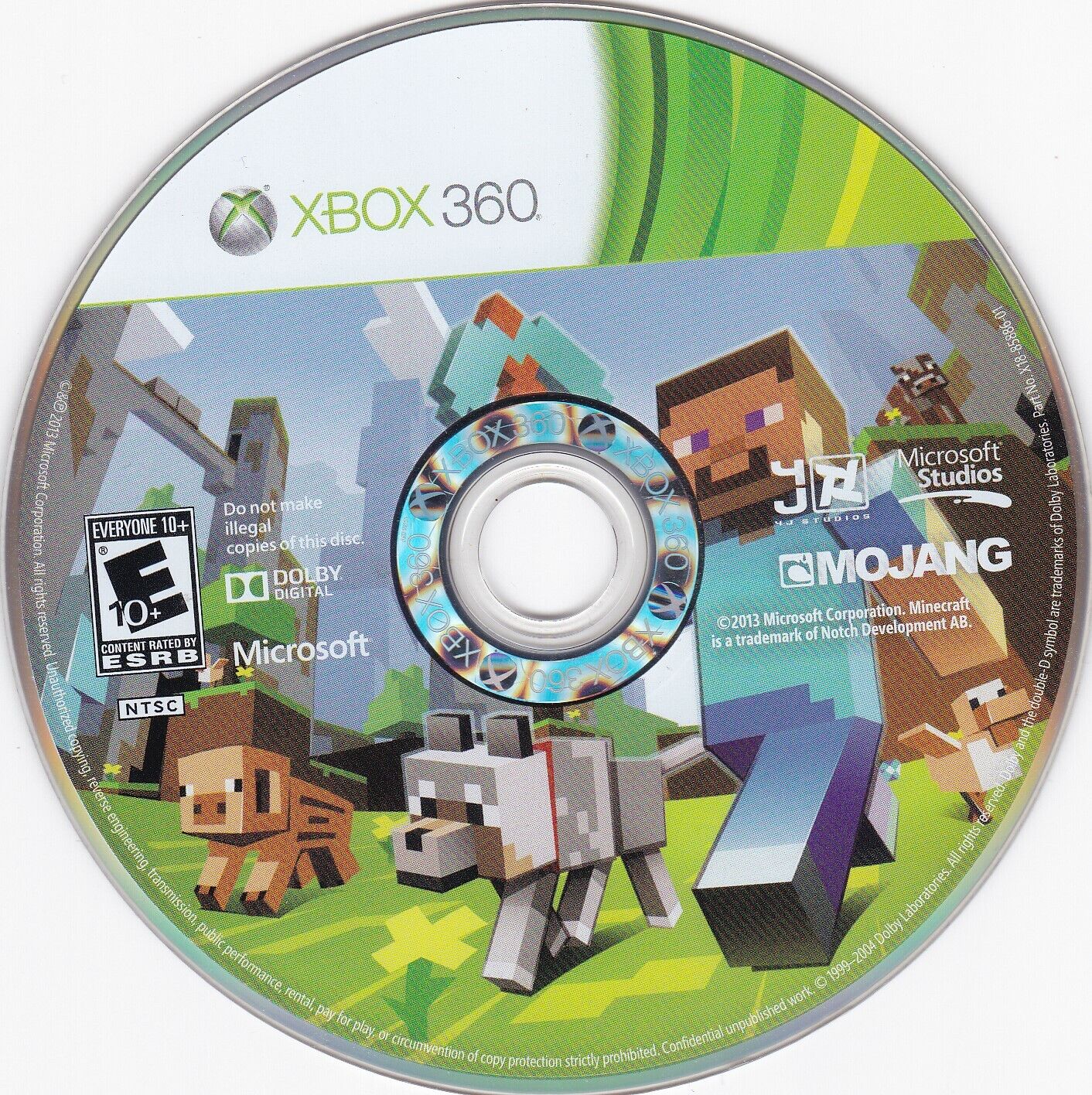 herní disk s hrou Minecraft pro Xbox 360